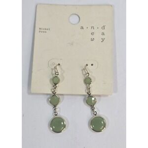 A New Day Green Stone Dangle Earrings Gold Tone Nickel Free Target